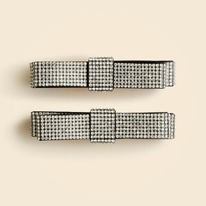 J. Crew Silver Rhinestone Hair Barrettes